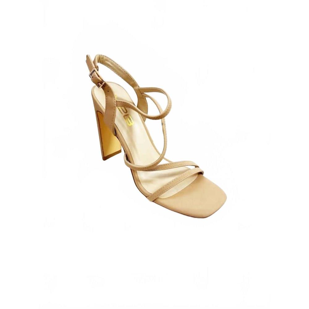 NEW LET'S SEE STYLE women's ally ankle strap heel in nude